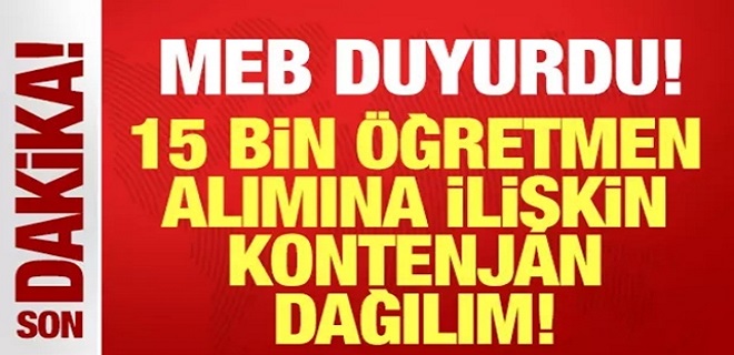 Sözleşmeli öğretmen atama kontenjanları belli oldu