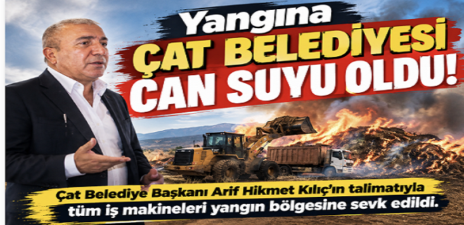 Sarıkaşık’ta Yangına Çat Belediyesi’nden Hızlı Müdahale